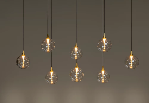 Lucide GISELA - Lámpara colgante - LED Regul. - 8x3,9W 2700K - Transparente | Premium - ambiente 2